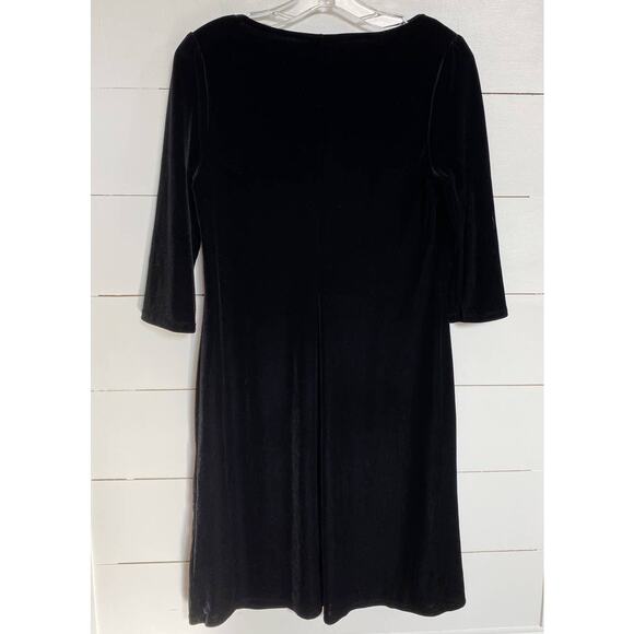 J. Jill Petites Elegant Black‎ Velvet Cowl Neck Drape Sheath dress - XSP NWT - Picture 4 of 9